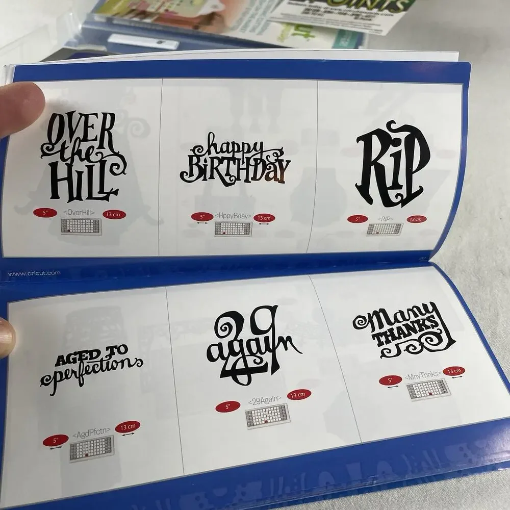 Cricut Cartridge Lot of 2 Over the Hill Gothic Birthday & Holidays LIKELY LINKED